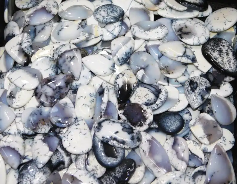 Fine Quality 100% Natural Dendritic Opal Free Size Mix Shape Cabochon Gemstone Best For Handmade Jewelry Customization Bulk OEM