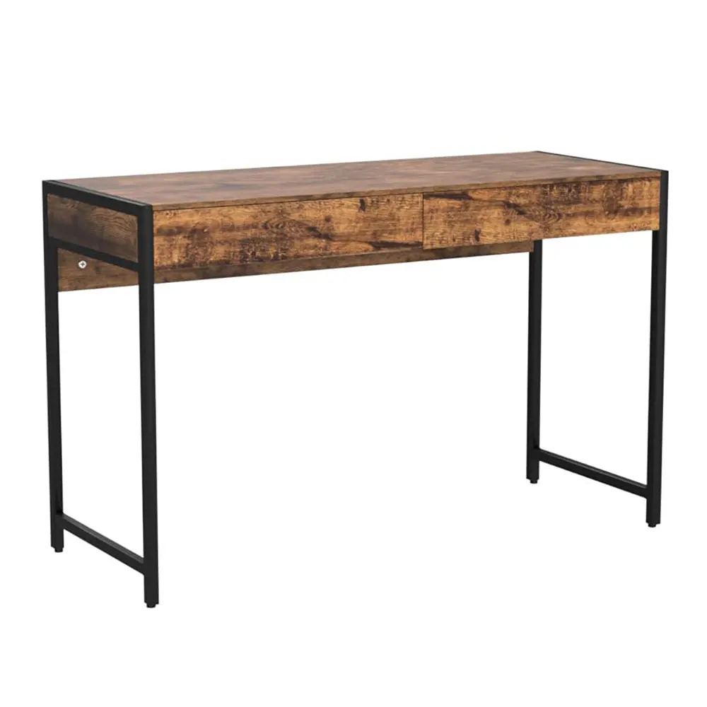 NBHY Industrial Style Makeup Table Study Table Workstation Writing Office Desk with 2 Drawers