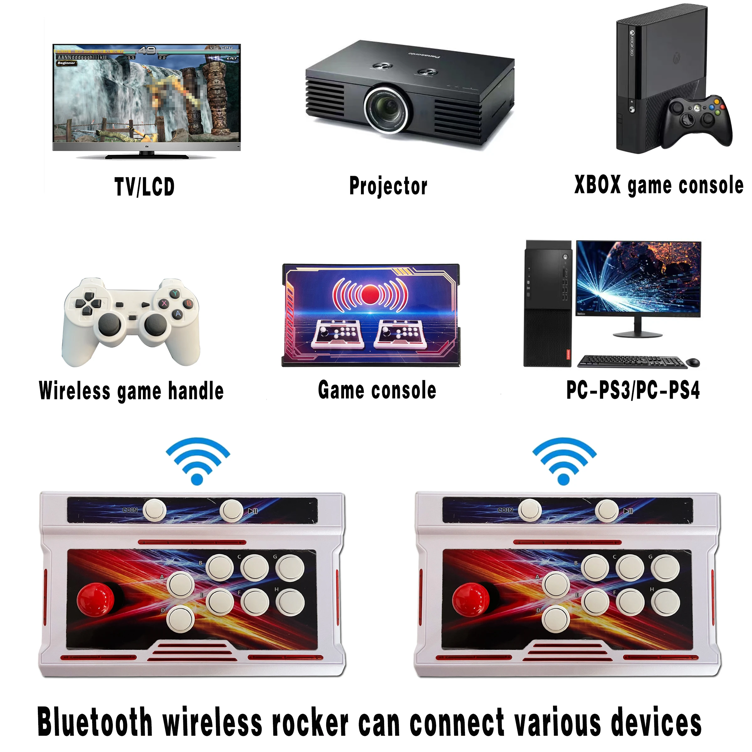 Factory wholesale retro bar console remote control button wireless video game machine and separate game box arcade