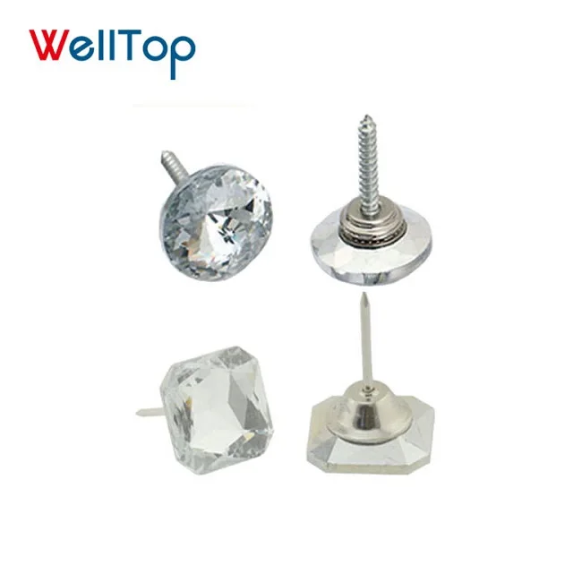 18.025 WELLTOP New Stud Bag Furniture Decoration Buckle Diamond Sofa Nail Upholstery Nails Rhinestone Glass Crystal Buttons