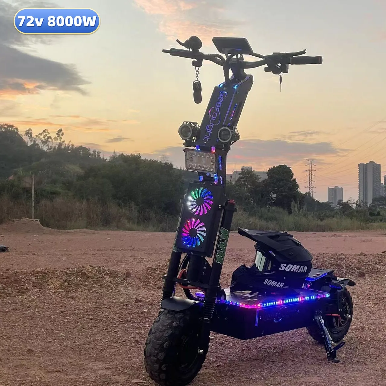 Geofought новая модель G14 72 В 8000 Вт 14-дюймовая Толстая шина 90-120kmlh быстрая скорость от 30ah до 100ah батарея электрический скутер