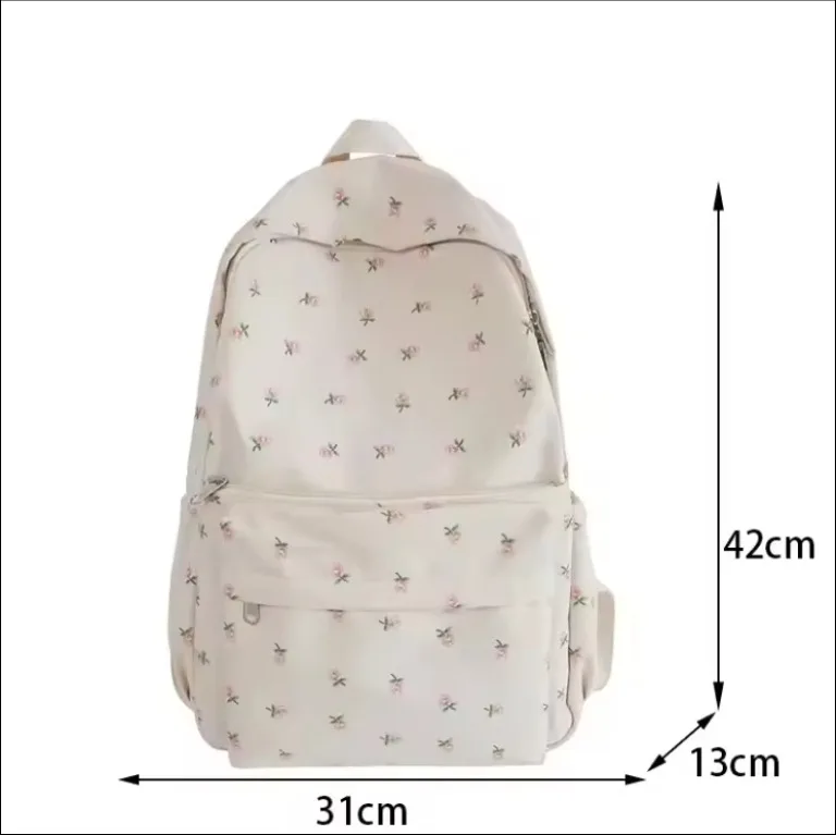 Корейский Бренд Цветочный белый школьный рюкзак для девочек-подростков Милая женская книжная сумка из нейлона рюкзак для студентов