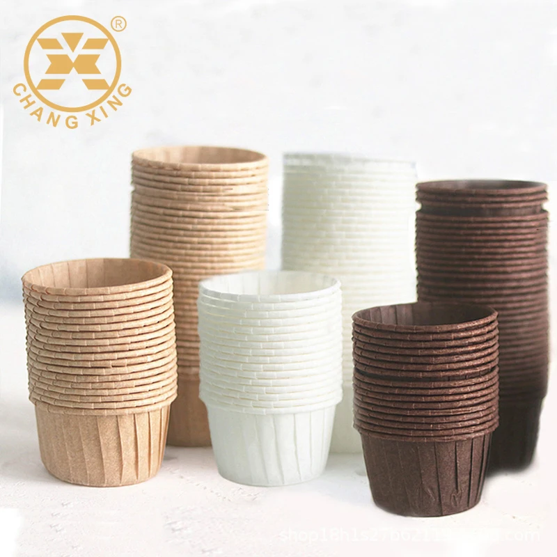 High Temperature Resistance Coated Greaseproof Food Grade Crimping Waterproof Cupcake Container Paper Disposable Papers Cups