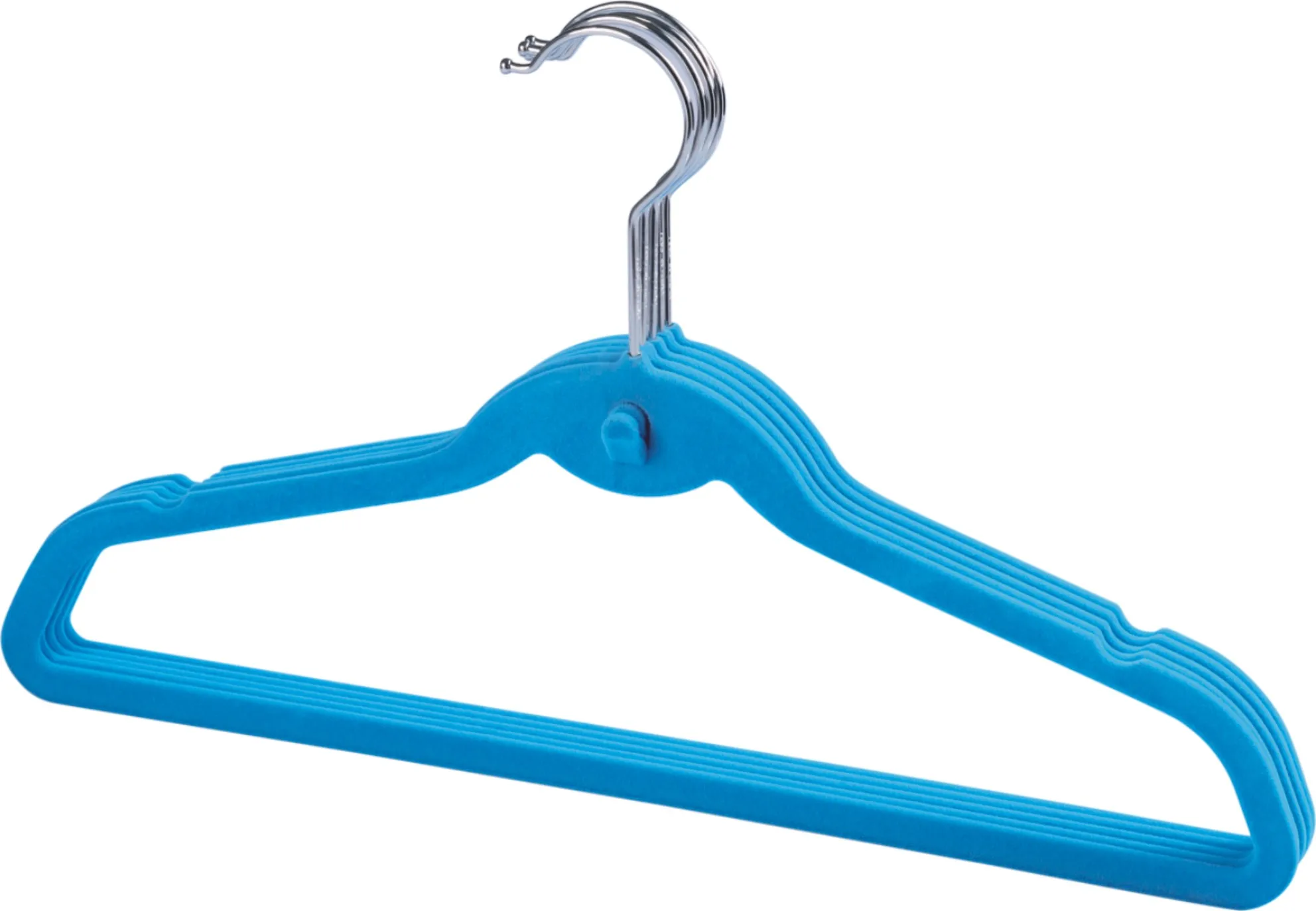 YIKAI Cheap Factory Wholesale Navy Blue Flocked Shirt Hangers Heart Shape Non Slip Kids Plastic Hanger