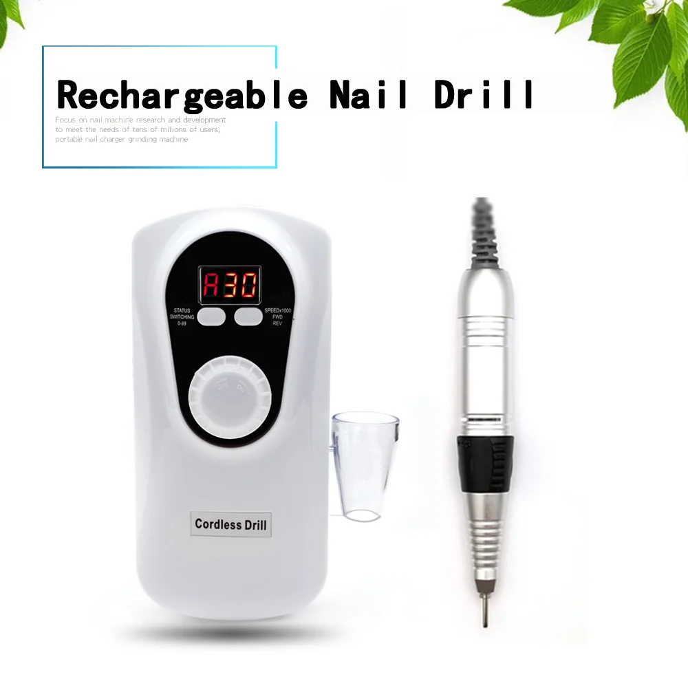 
Professional Portable 35000RPM Rechargeable Electric Nail Drill Machine With Nail Drill Bits Set 