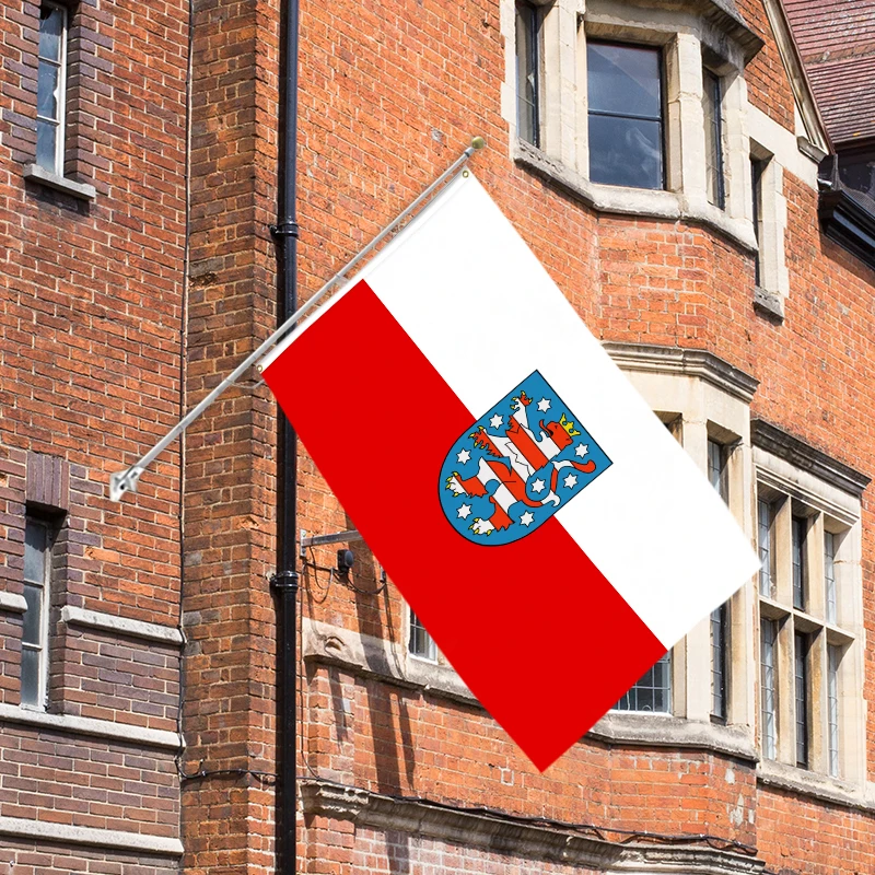 3x5Ft High Quality Triple/Double Layer Plus Blackout Cloth 100D Polyester Fabric Country Flag Thuringia Country