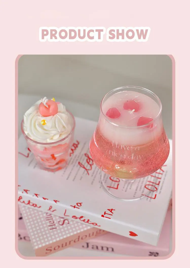 Hot Selling Handmade Luxury Fresh Soybean Wax Scented Candle Unique Pillar Home Decor Aromatherapy Dessert Display