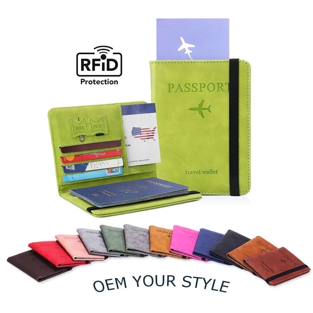 Wholesale Business Style PU Leather Passport Holders Family Travel Custom Logo Passport Cover Case