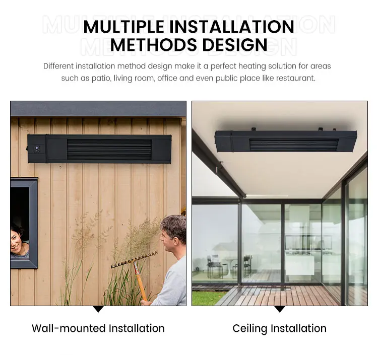 Factory Hot Sales 1800W Electric Aluminium Far Heating Infrared Wall Mounted Electronic Heater