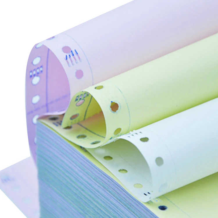 3 ply CB CFB CF continuous carbonless printing paper ncr rainbow computer printing form ncr carbonless triplicate paper