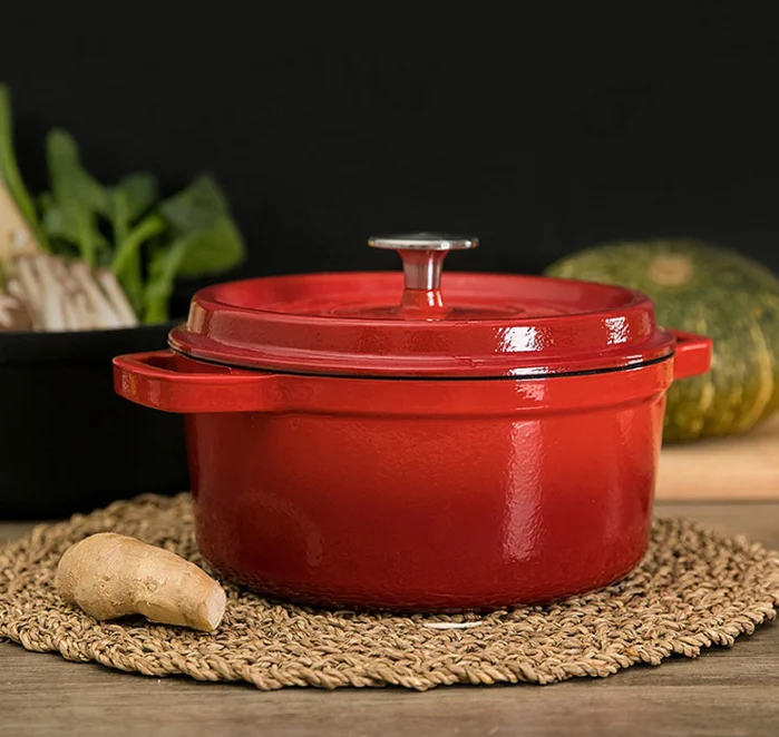 High Quality Craft Production Enamel Cast Iron Cookware Set For Kitchen Ware Cooking Pot With Soup Pot Set Kitchen Accessories