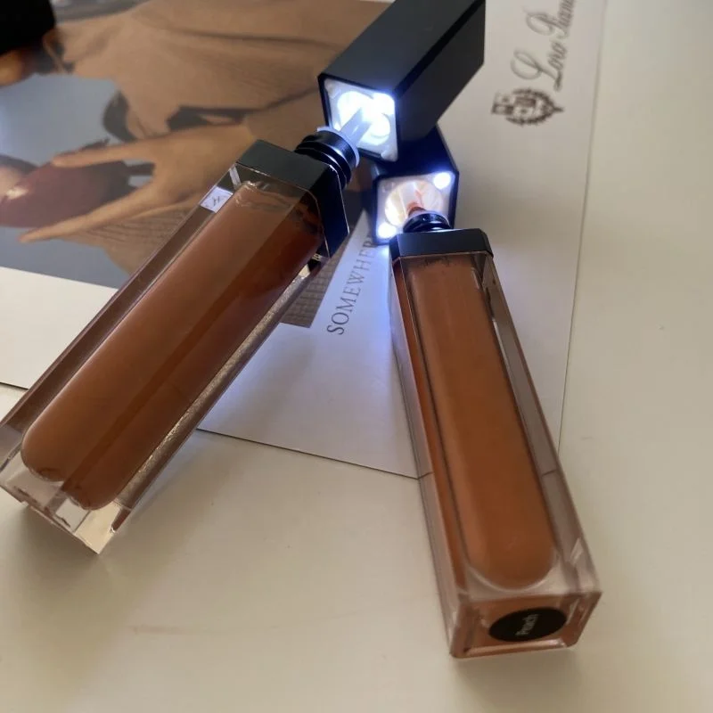 Wholesale Led Light with Mirror tube Lips Makeup Custom Logo Private Label Lipgloss