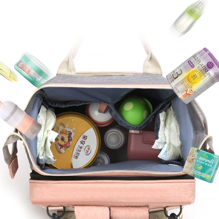 Лидер продаж, противомоскитная сетка, индивидуальный рюкзак для мамы, водонепроницаемые большие складные Изолированные сумки для детских подгузников с подставкой для переодевания