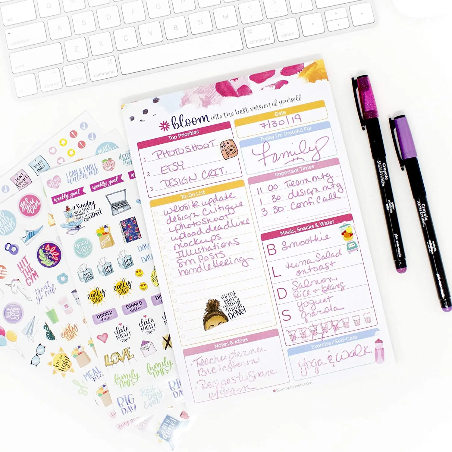 Custom 6'*9' Weekly Planner Pad To Do List Notepads Printed Desk Planning Tear Off Pad With Weekly Schedule Magnetic Notepad