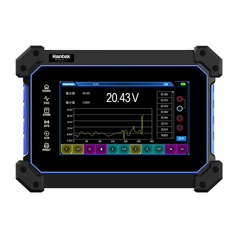Hantai digital flat panel oscilloscope dual-channel 110M bandwidth 1GS sampling rate small handheld flat panel oscilloscope