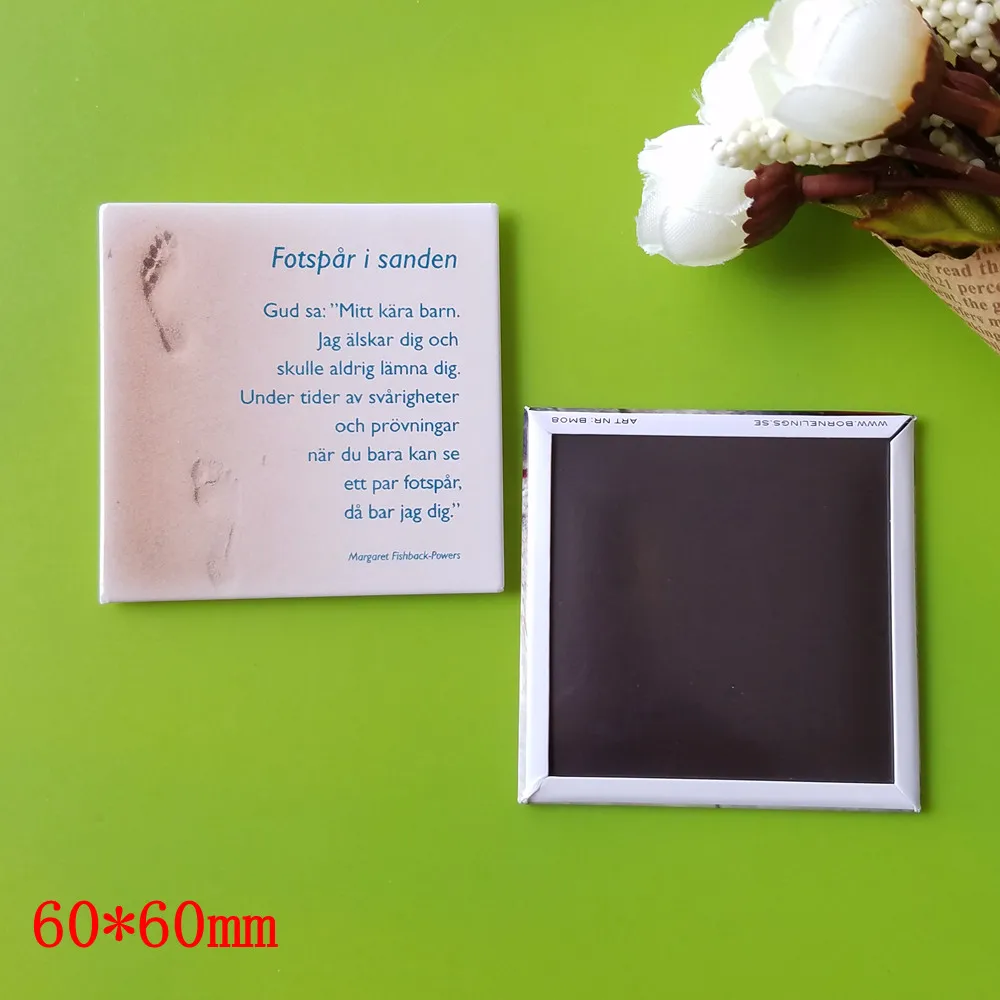 Factory custom printing  60*60mm metal tinplate  tin fridge magnet