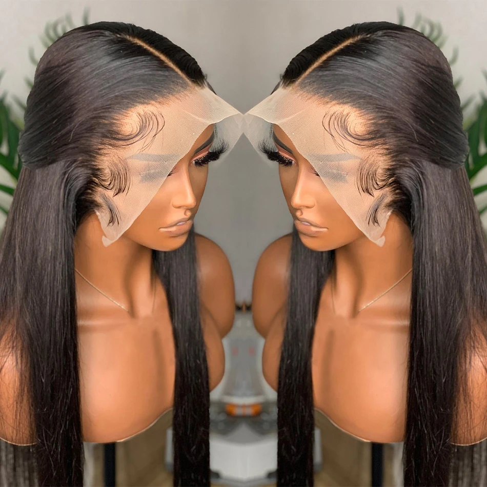 Straight Human Hair Wigs Swiss Closure Lace  Front Lace Frontal Wig Bone Straight Human Hair Wigs For Black Women