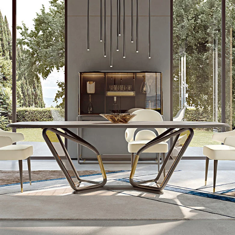 Italian design foshan furniture dinning room sets luxury modern dining table set luxury for 8 10 people