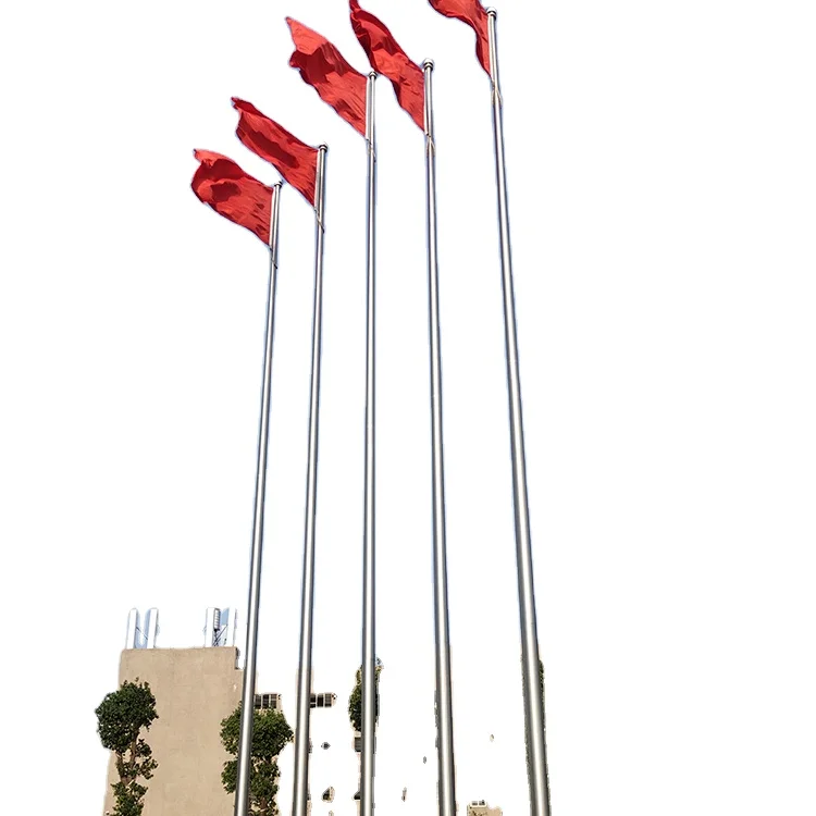 Outdoor stainless steel 304 lifting flagpole built-in hand lifting accessories flag stand