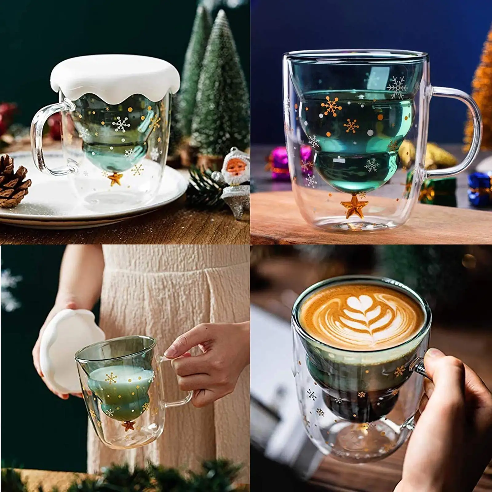 Christmas Gifts New Design Borosilicate Glass christmas tree glass cup