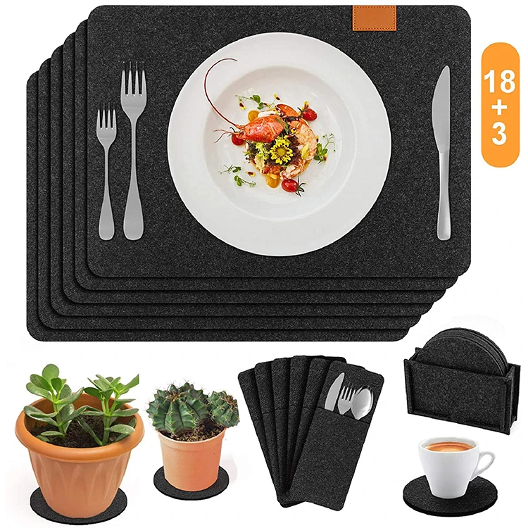 Custom individual dining mat felt fabric table runner and placemat sets for christmas