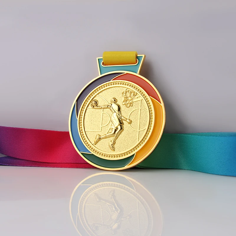 JinZun Factory Cheap Price ODM custom Metal gold medal Souvenir trophies Sports Medal With Ribbon