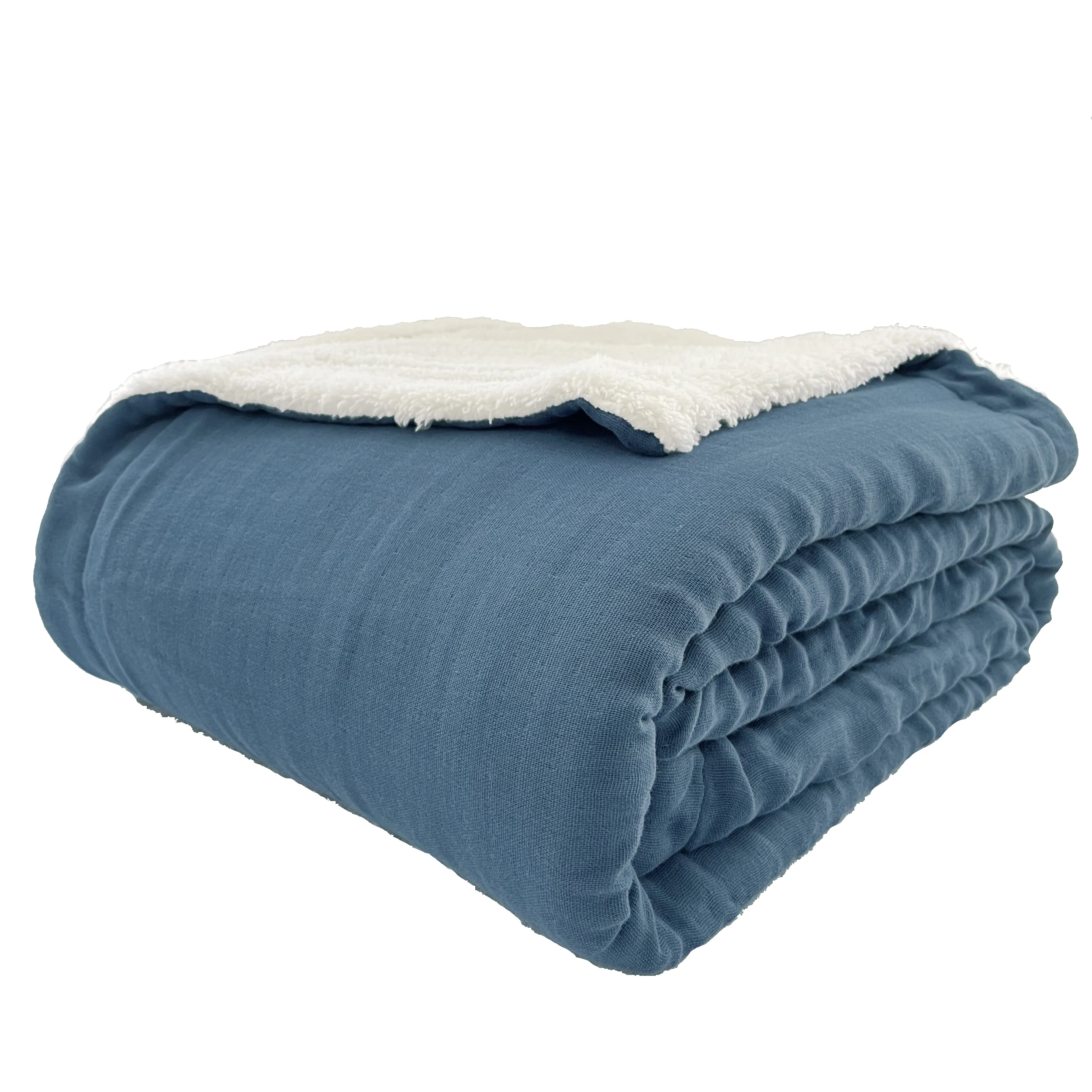 Синие пушистые одеяла для зимы Бесплатная доставка Двухслойное мягкое толстое одеяло цена органический хлопок муслин на заказ