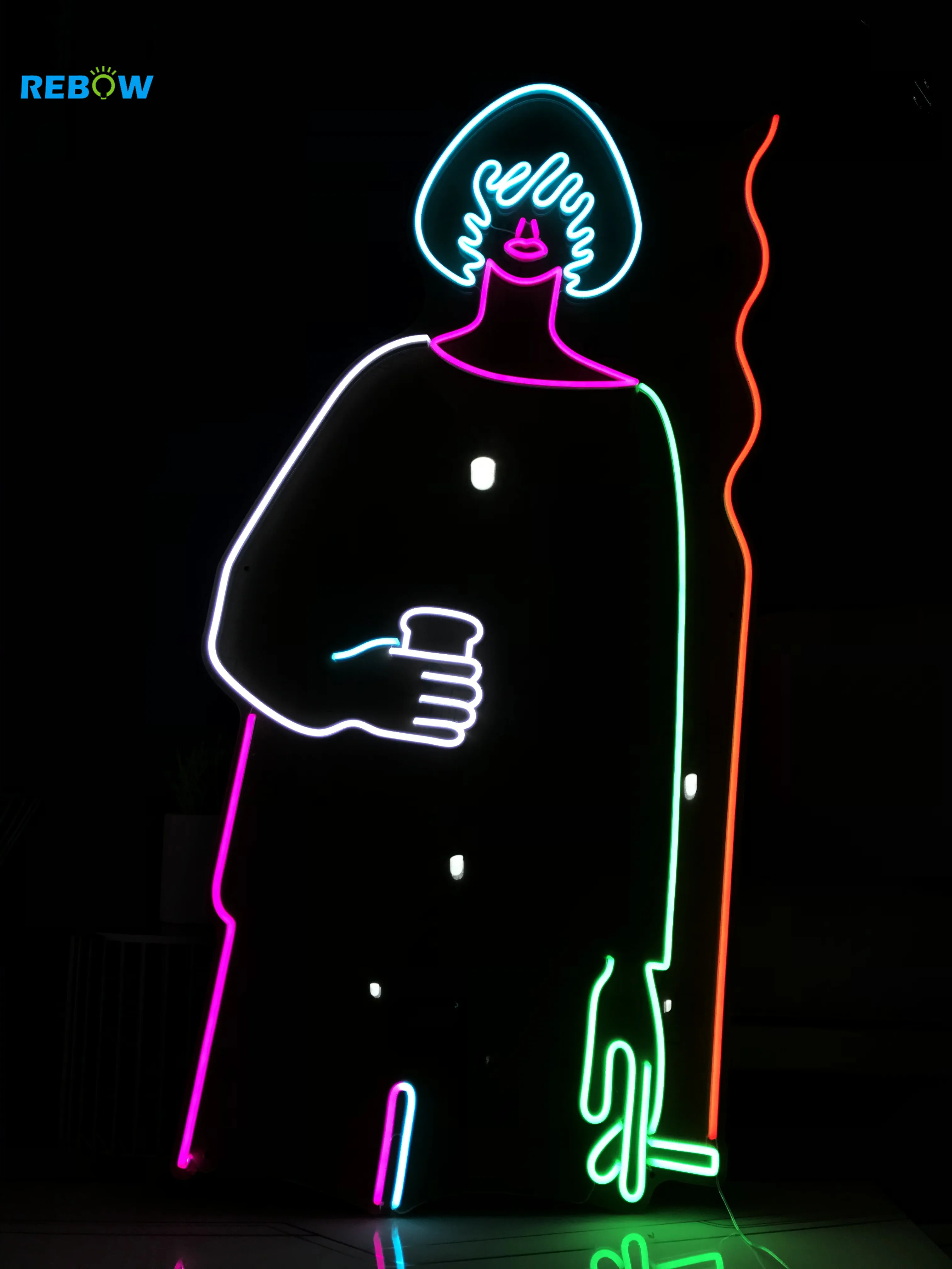 Drop Shipping No MOQ Free Design Custom Full Color Neon Lighting Clothing LED Sign