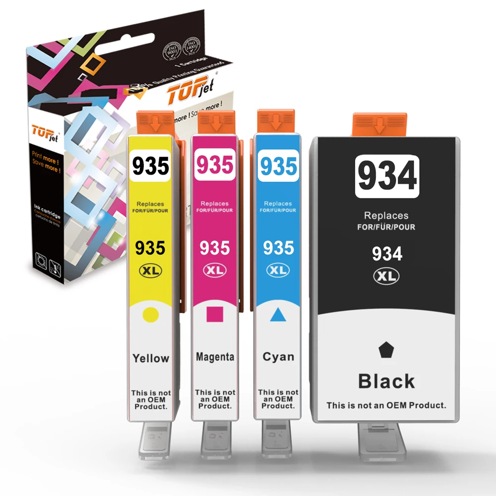 Topjet 934XL 935XL 935 935 XL Color Inkjet Ink Cartridge Compatible For HP Officejet pro 6835 6830 6230 Printer
