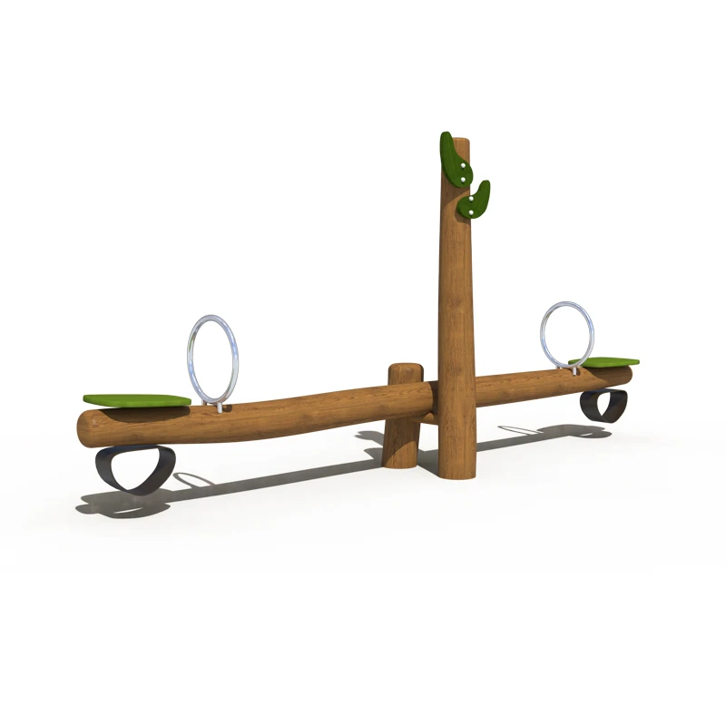 Game Area wooden Outdoor Amusement Park Equipment Wooden Seesaw for Kids