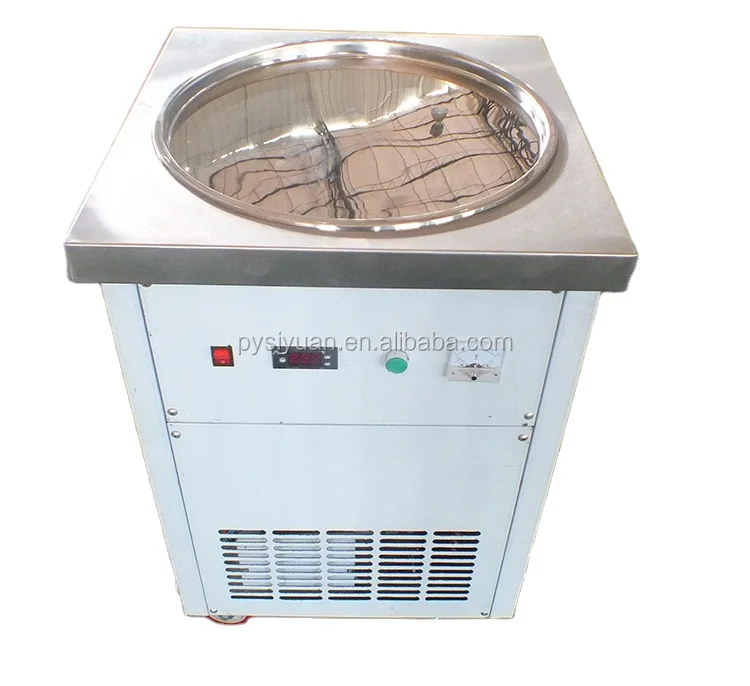 High quality Thai fried ice cream roll machine, frying pan fried ice cream roll machine