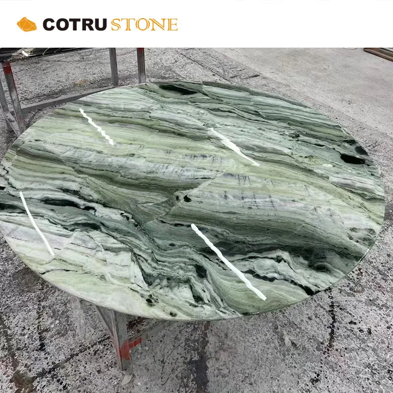 Красивая Зеленая Мраморная ледяная плитка полупрозрачная зеленая ониксовая