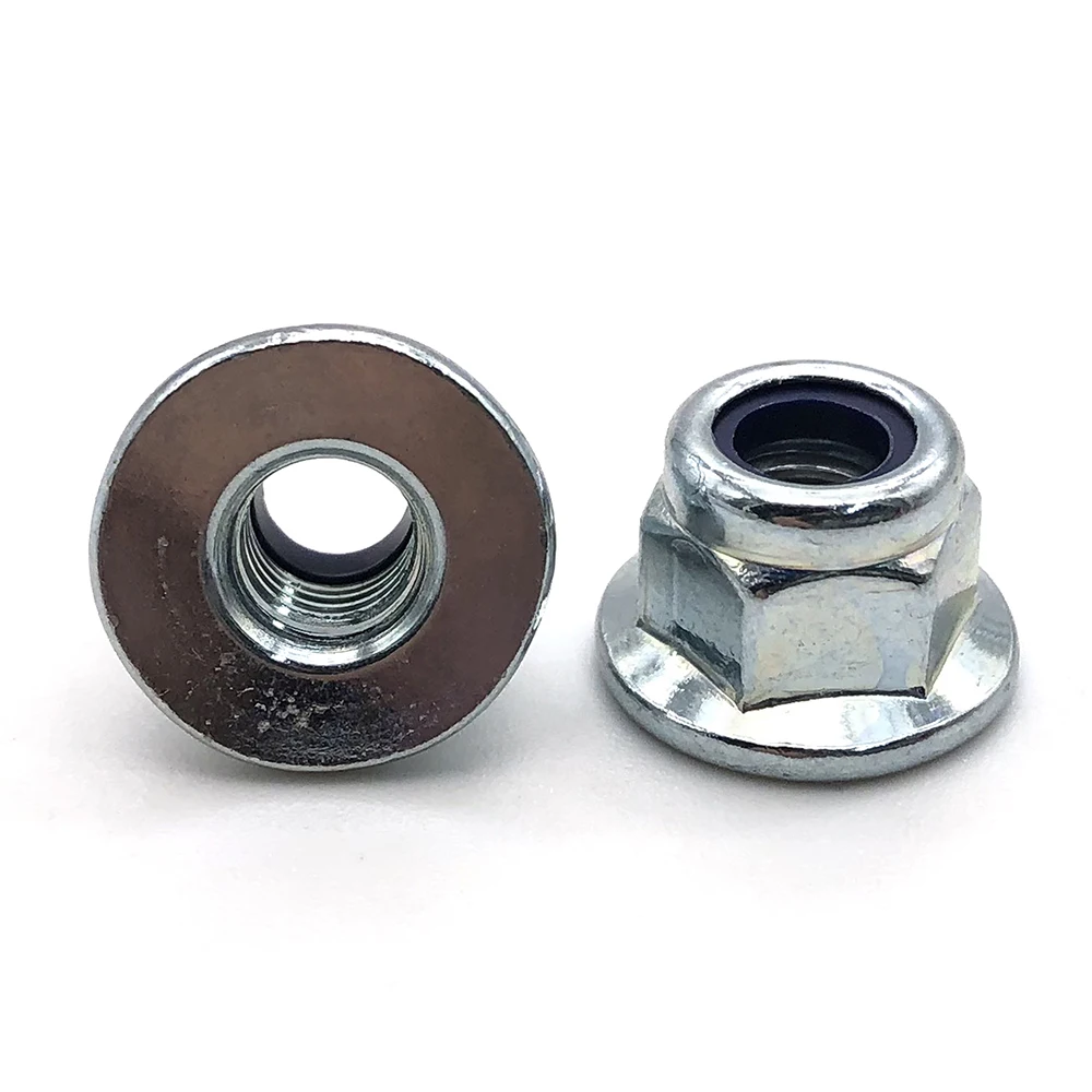Factory supply 1/2 self-locking nut Stainless Steel SS304 SS316 metal hex flange nylon lock nuts