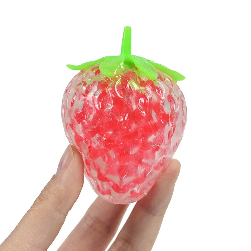 Simulation Anti-stress TPR Strawberry Squishy Toys Popularity Soft Hot Selling Ball Relief Squeeze Toy