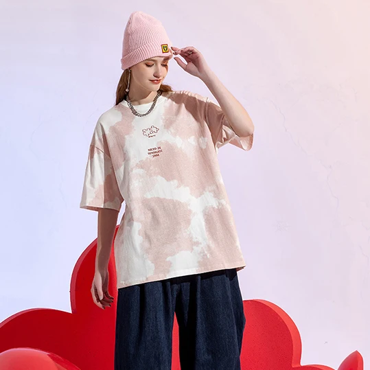 Wholesale Cotton Letter Graphic Tie Dye T Shirts Men Women Tie-Dye T-shirt