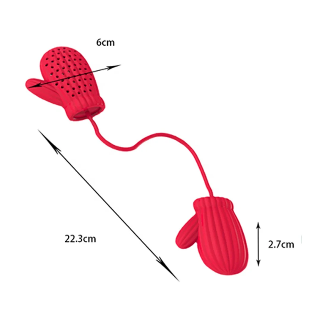Silicone Tea Filter,Silicone Tea Strainer Silicone Christmas Glove Tea Infuser with Drip Tray