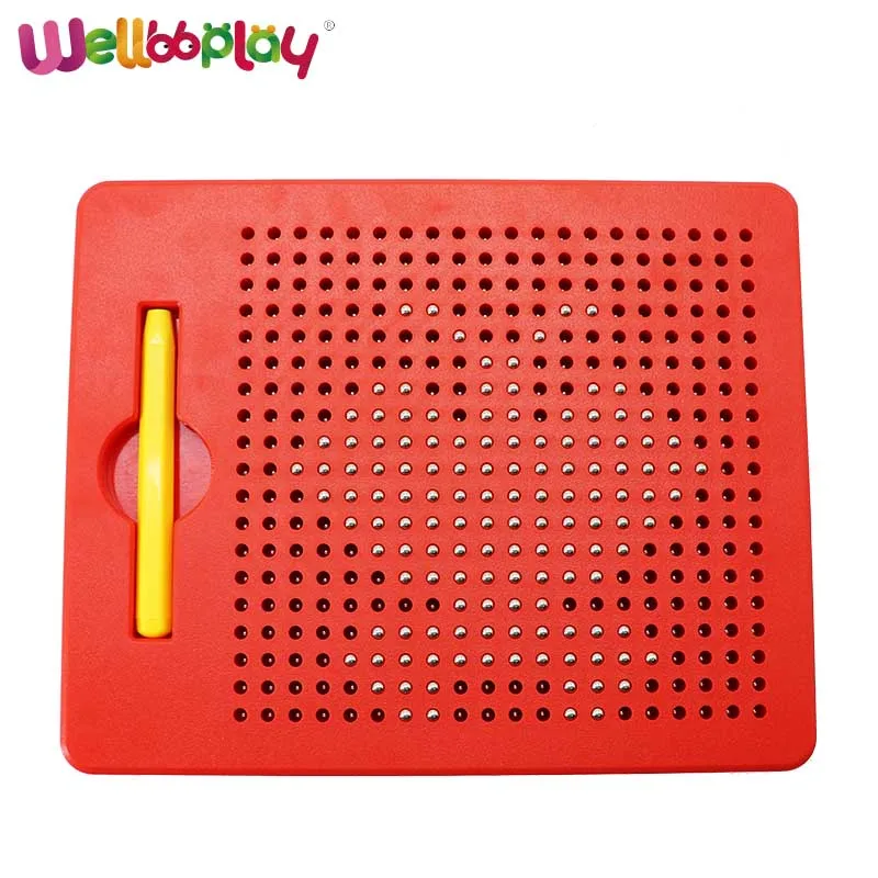 Portable free play  tablet steel ball writing pad magnetic toy games for kids drawing magpad