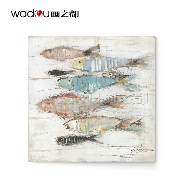 Hand Paint Fish 100% Handmade Painting And Wall Art Decorative Painting For Home Decor