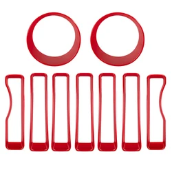 Car Protective Accessories Front Grille HeadLights Headlamp Bezels Cover Trims for Jeep Wrangler JL 2018-2020