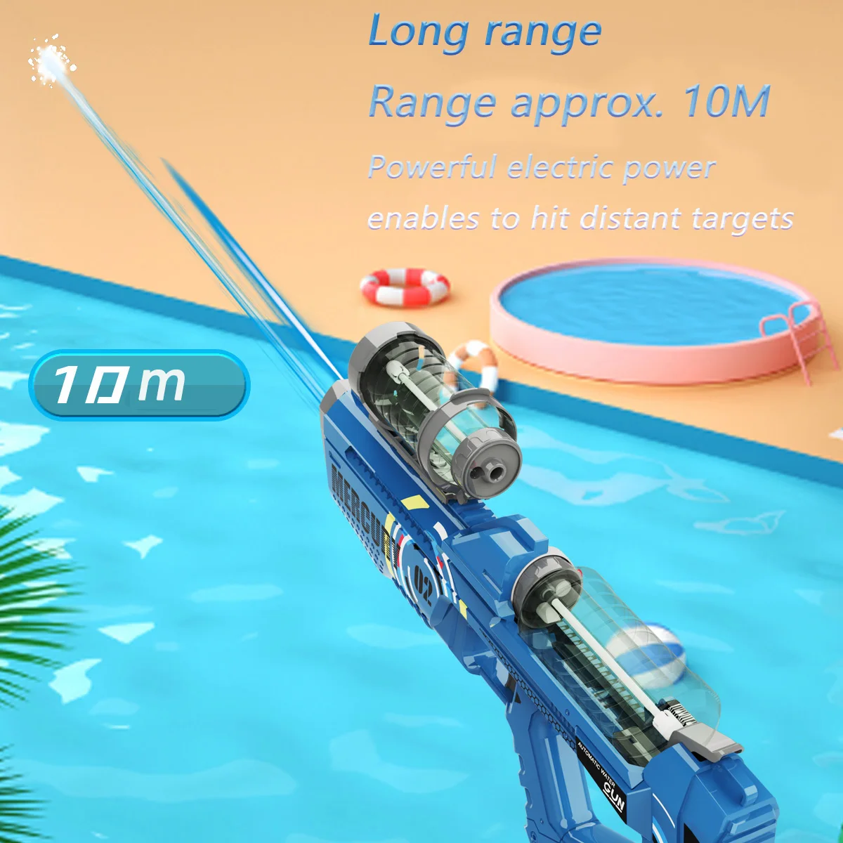 High Speed Motor Long Distance Electric Water Gun  Powerful Bettery Powered  for Adults Summer Outdoor Toys