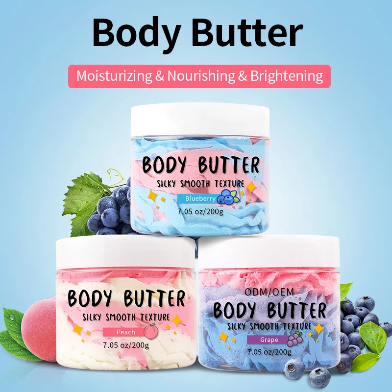 Wholesale Private Label Colorful Rainbow Butter Ice Cream vanilla body butter