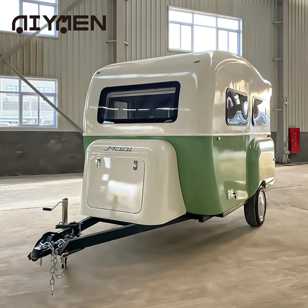 Teardrop Light Luxury Mini 4x4 RV Off Road Bicycle Camper Panel Ultralight Expandable Fiberglass Trailer With Bathroom Toilet