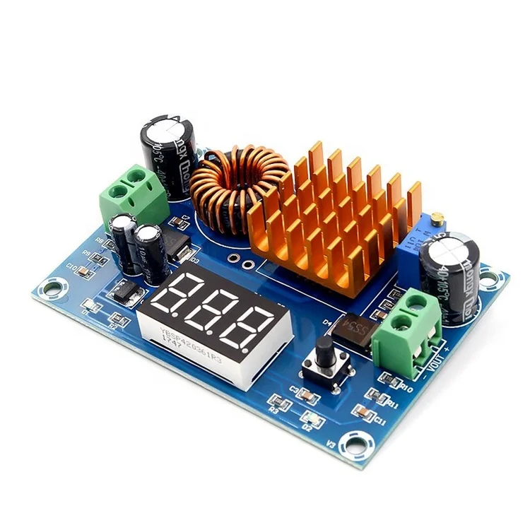 XH-M411 DC-DC 5 -45V 5A Step Up Converter Boost Power Supply Board Module with 3 Digit LED Display Coil Heatsink