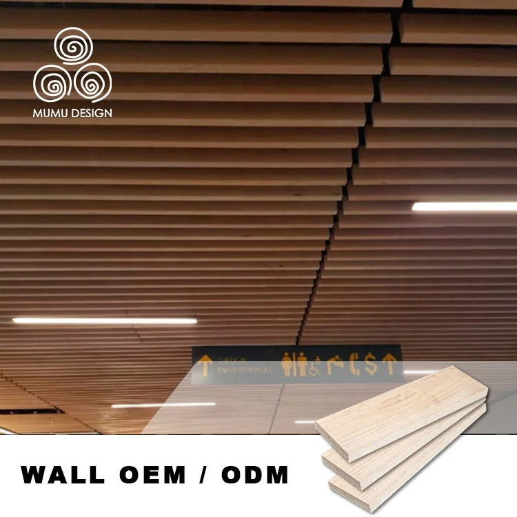 MUMU Feature Wood Pattern Curved Decorative Restaurant  Bedroom House Restaurant Indoor Villa Ceiling