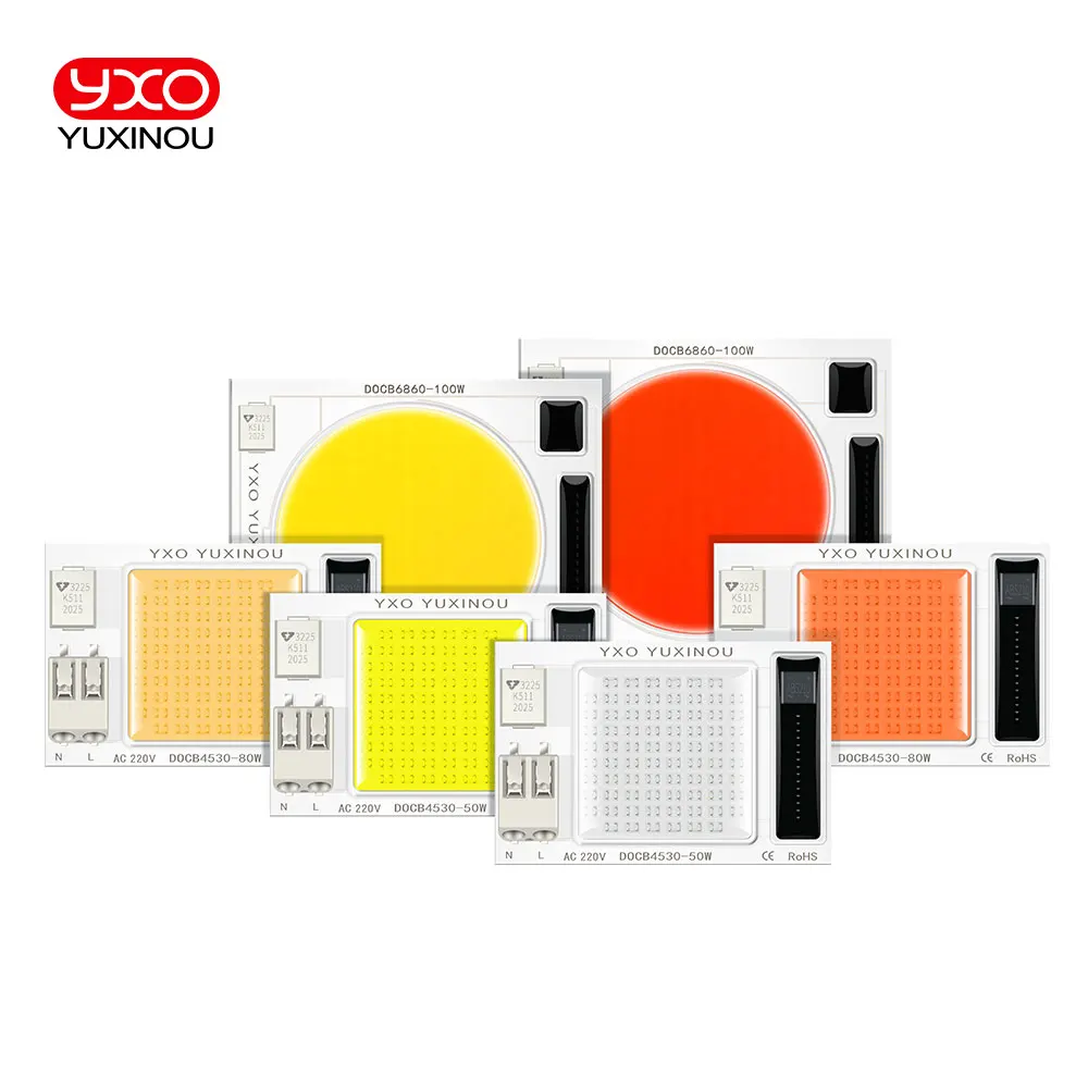 AC 220V 50W 80W 100W Hydroponice Ceramic DOCB AC LED COB Chip Grow Plant Light Full Spectrum For Indoor Plant Seedling Flower