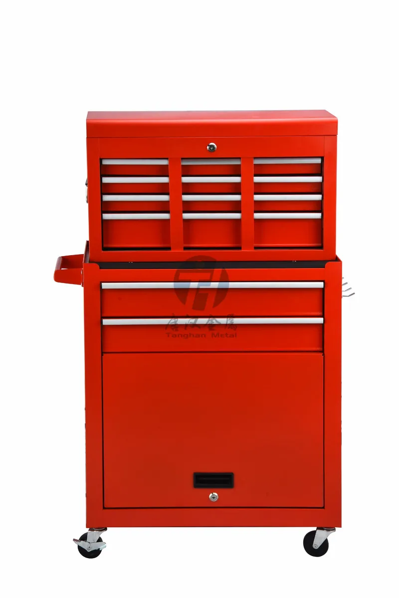 Rolling Cabinet Storage Chest Box Garage Toolbox Organizer w/ 6 ball bearing slide Drawers for heavy duty jobsite steel storage