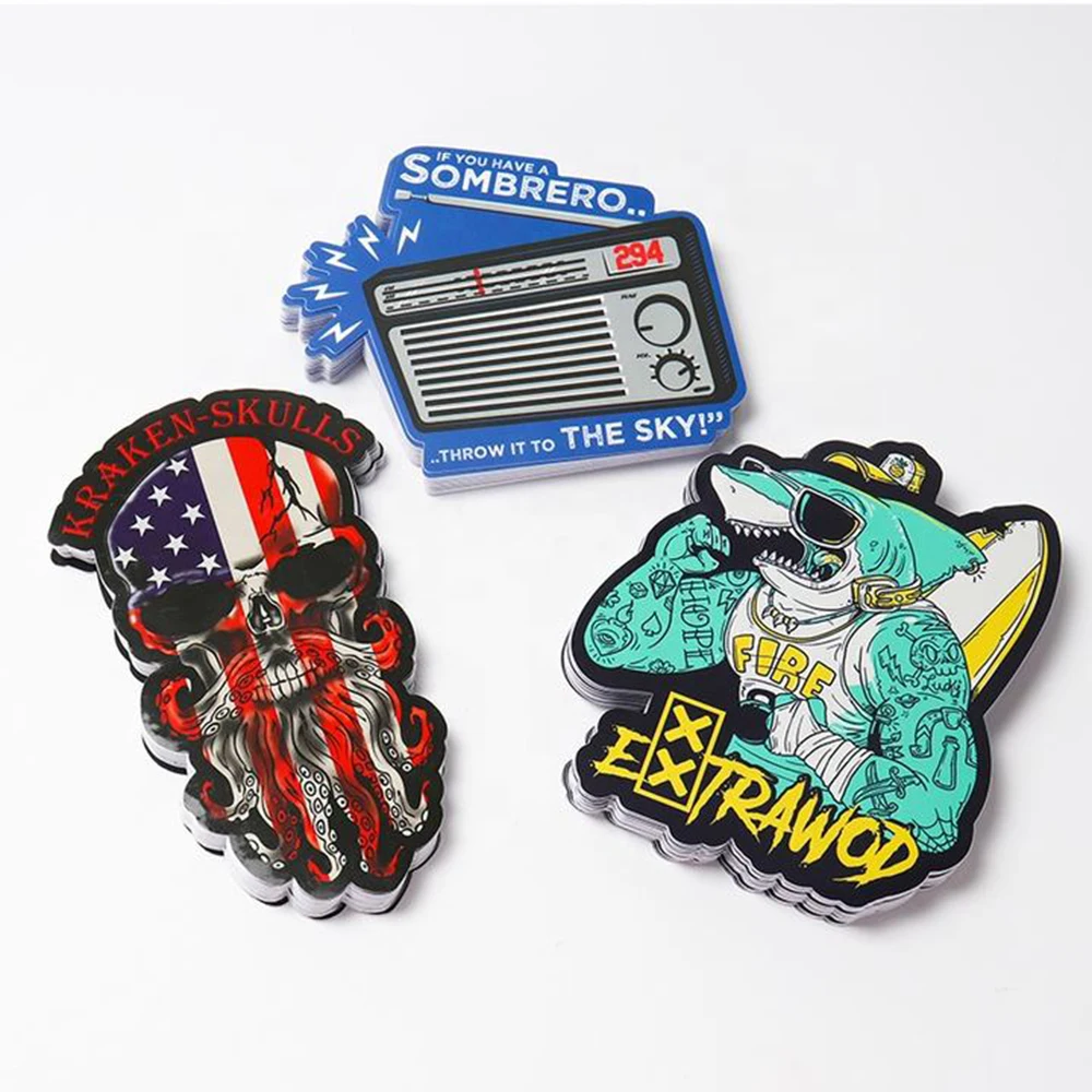 Yahik Custom Printing Waterproof Vinyl Stickers Die Cut Label Logo Stickers Adhesive Pvc Label Sticker
