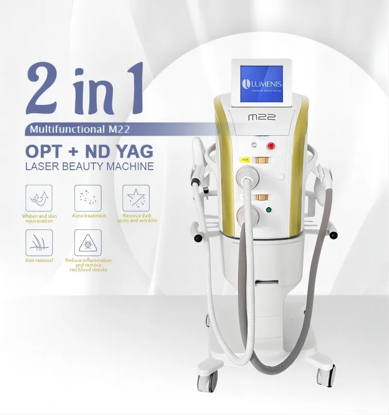 2 In 1 M22 IPL Nd Yag Laser Hair Removal Machine Lumenis OPT Skin Rejuvenation Whitening Tattoo Remove Pigment Treatment Device