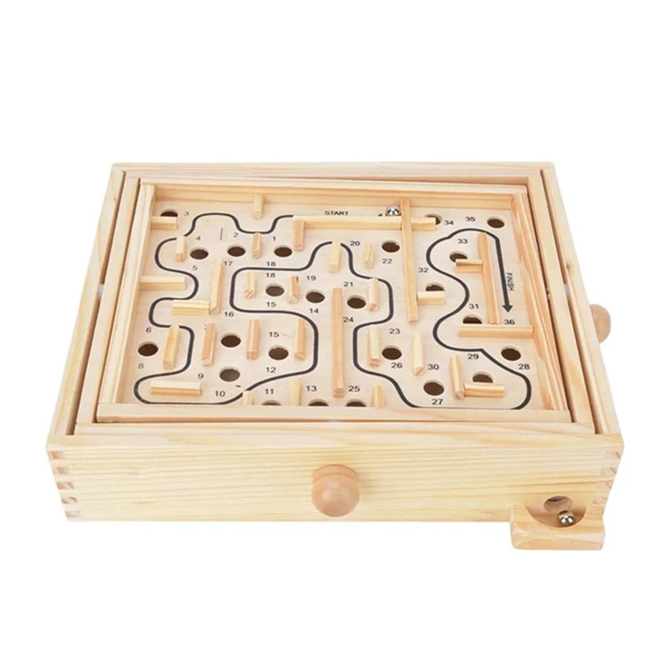 Wooden Labyrinth Tilt Maze Game Dioche Games for 6 Years and Up Wood Labyrinth Balance Board Table Maze Game for Kids and Adults