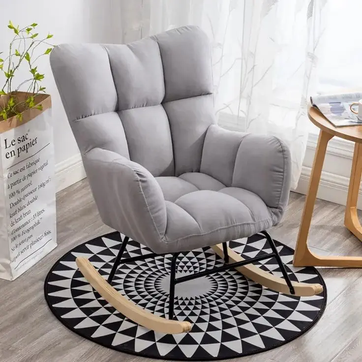 Modern Rocking Leather Cheap Leisure Chair Swivel Table Chairs Set Modern Living Room Lazy Reclining Chair for Relax